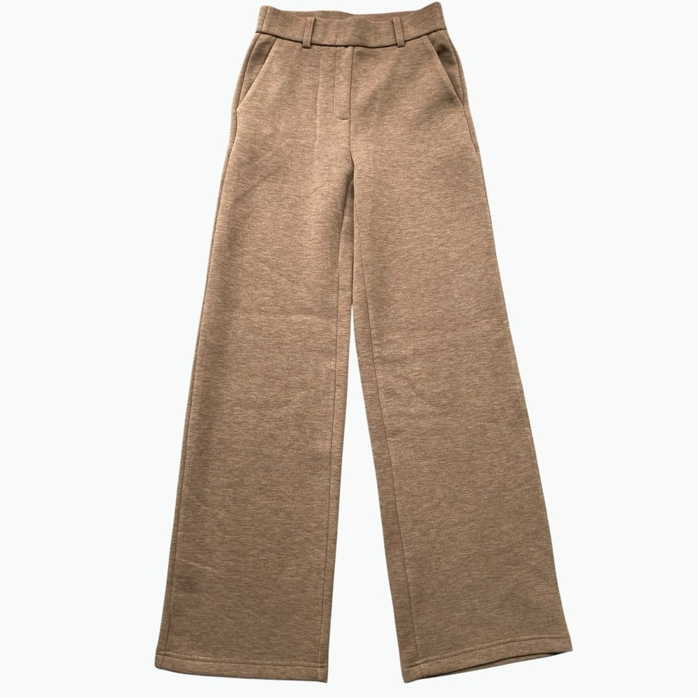 OGL Move Wide Leg Sweatpants Women XS Brown Pull On Pockets Everyday Comfort